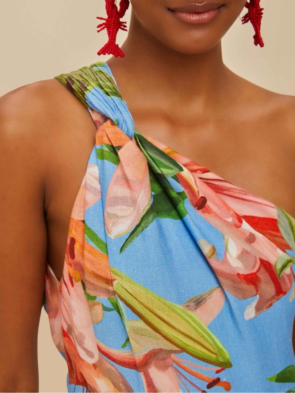 NWT FARM Rio Blue Lily Bloom Midi Dress - Picture 4 of 9
